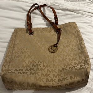 Michael Kors Beige Logo Tote in amazing condition!